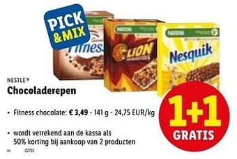 Lidl Chocoladerepen fitness chocolate aanbieding