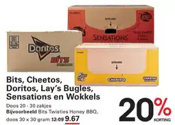 Sligro Bits, Cheetos, Doritos, Lay's Bugles, Sensations en Wokkels aanbieding