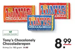 Sligro Tony's Chocolonely Chocoladerepen aanbieding