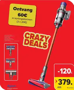 Carrefour dyson Steelstofzuiger V10 Absolute aanbieding