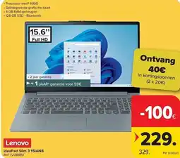 Carrefour Lenovo IdeaPad Slim 3 15IAN8 aanbieding