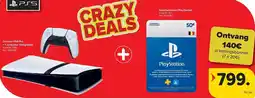 Carrefour Console PS5 Pro +1 controller inbegrepen + Geschenkkaart PlayStation aanbieding