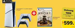 Carrefour Console PS5 Slim + 2 controllers inbegrepen + PS5 Ghost of Yotei aanbieding