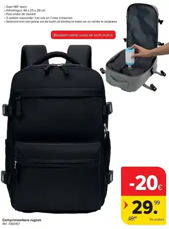Carrefour Comprimeerbare rugzak aanbieding