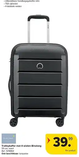 Carrefour Trolleykoffer met 4 wielen Binalong aanbieding
