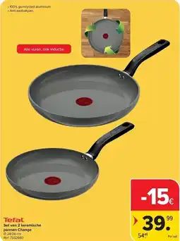 Carrefour Tefal Set van 2 keramische pannen Change aanbieding