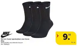 Carrefour Nike Set van 3 paar sportsokken voor heren aanbieding