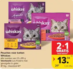 Carrefour Pouches voor katten Whiskas aanbieding
