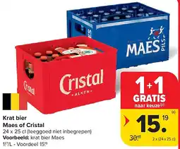 Carrefour Krat bier Maes of Cristal aanbieding