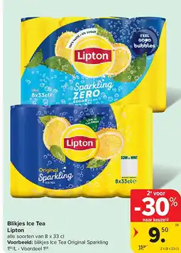 Carrefour Blikjes Ice Tea Lipton aanbieding