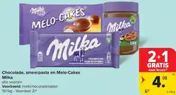Carrefour Chocolade, smeerpasta en Melo-Cakes Milka aanbieding