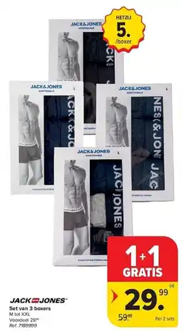 Carrefour Jack & jones set van 3 boxers aanbieding