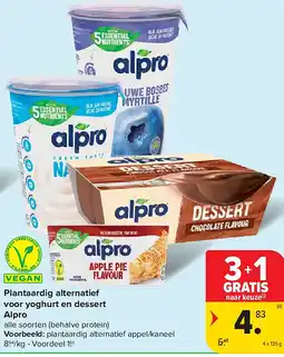 Carrefour Plantaardig alternatief voor yoghurt en dessert Alpro aanbieding