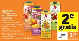 Albert Heijn Appelsientje 100% puur sap en DubbelDrank literpakken aanbieding