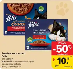 Carrefour Pouches voor katten Felix aanbieding