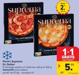 Carrefour Pizza’s Suprema (a) Dr. Oetker aanbieding