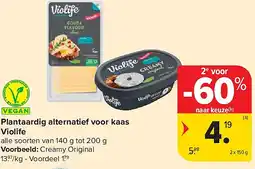 Carrefour Plantaardig alternatief voor kaas Violife aanbieding