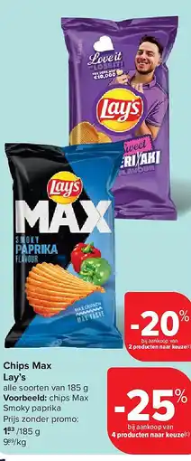 Carrefour Chips Max Lay’s aanbieding