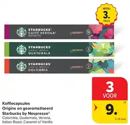 Carrefour Ko ecapsules Origins en gearomatiseerd Starbucks by Nespresso aanbieding