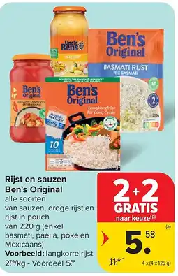 Carrefour Rijst en sauzen Ben’s Original aanbieding