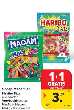 Carrefour Snoep Maoam en Haribo Fizz aanbieding