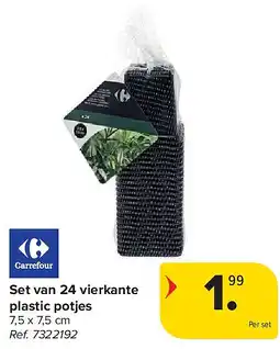 Carrefour Set van 24 vierkante plastic potjes aanbieding