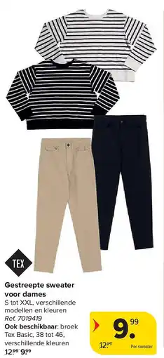 Carrefour Gestreepte sweater voor dames aanbieding