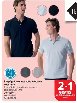 Carrefour Bio piquépolo met korte mouwen voor heren aanbieding