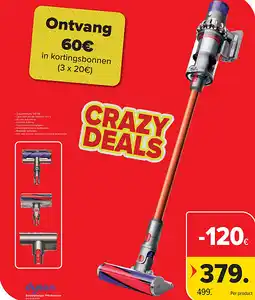 Carrefour Steelstofzuiger V10 Absolute aanbieding