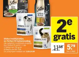 Albert Heijn Sheba maaltijdzakjes en Perfect Fit kattenvoeding aanbieding
