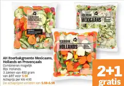 Albert Heijn AH Roerbakgroente Mexicaans, Hollands en Provençaals aanbieding