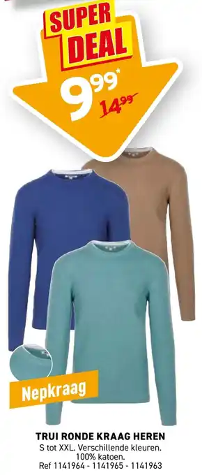 Trui ronde kraag heren