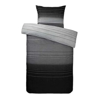 Leen Bakker Comfort dekbedovertrek Stockholm - antraciet - 140x200/220 cm - Leen Bakker aanbieding