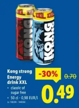 Lidl Kong strong Energy drink XXL aanbieding