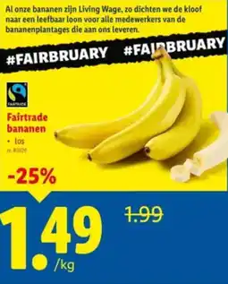 Lidl Fairtrade bananen aanbieding