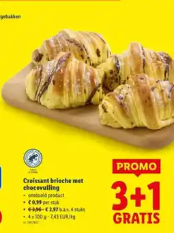 Lidl Croissant brioche met chocovulling aanbieding