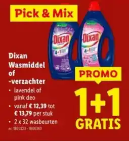 Lidl Dixan Wasmiddel of verzachter aanbieding