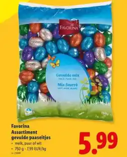 Lidl Favorina assortiment gevulde paaseitjes aanbieding