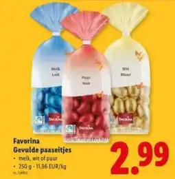 Lidl Favorina gevulde paaseitjes aanbieding