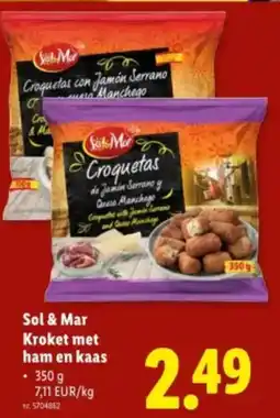 Lidl Sol & mar kroket met ham en kaas aanbieding