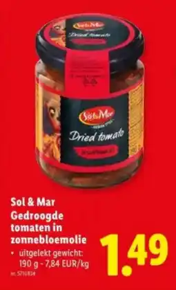 Lidl Sol & mar gedroogde tomaten in zonnebloemolie aanbieding