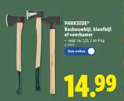 Lidl Parkside bosbouwbijl kloofbijl of voorhamer aanbieding