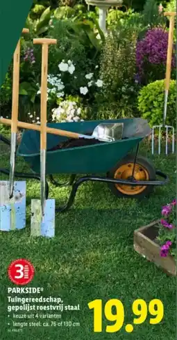 Lidl Parkside tuingereedschap gepolijst roestvrij staal aanbieding