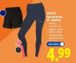 Lidl Crivit sportbroekje of legging aanbieding