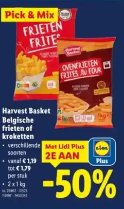 Lidl Harvest basket belgische frieten of kroketten aanbieding