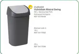 Brico Curver vuilnisbak mistral swing aanbieding