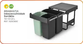 Brabantia inbouwvuilnisbak sort&go