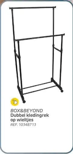 Brico Box&beyond dubbel kledingrek op wieltjes aanbieding