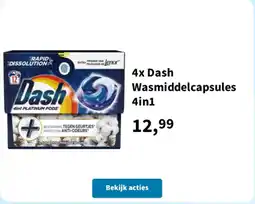 Plein.nl Dash wasmiddelcapsules 4in1 aanbieding