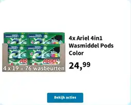 Plein.nl Ariel 4in1 wasmiddel pods color aanbieding